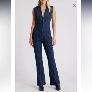 Free People Blue Denim Jumpsuit